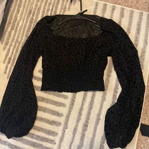 Black Cheetah Print crop top from Forever 21